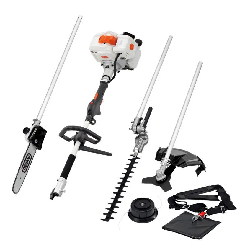 5in1 Petrol Garden Power Tool Set-Brush Cutter/Grass Trimmer/Hedge Trimmer/Pole Chainsaw